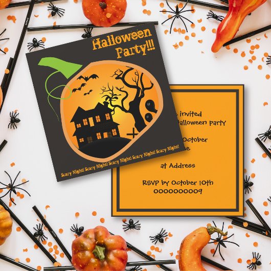 Maison hantée adulte Halloween Fête Invitation