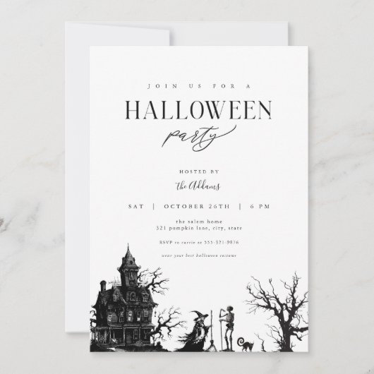 Maison Hantée Adulte Halloween Invitation de fête  (Devant)