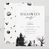 Maison Hantée Adulte Halloween Invitation de fête  (Devant / Derrière)