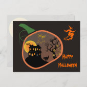 Maison hantée dans une carte postale d'Halloween c (Devant / Derrière)