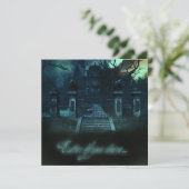 Maison hantée Déplaisant Halloween Invitations (Debout devant)
