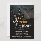 Maison Hantée Dîner d'Halloween Invitation (Devant)