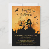 Maison Hantée éffrayante Halloween Fête Invitation (Devant)