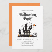 Maison Hantée éffrayante Halloween Fête Invitation (Devant / Derrière)