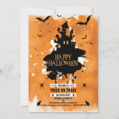 Maison Hantée éffrayante Halloween Fête Invitation (Devant)