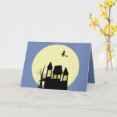 Maison hantée et carte de sorcière volante (Fleur jaune)