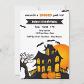 Maison Hantée Halloween Anniversaire Invitation (Devant)