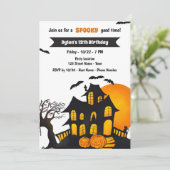 Maison Hantée Halloween Anniversaire Invitation (Debout devant)
