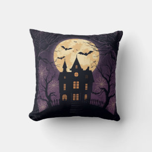 Maison hantée Halloween Carré Coussin