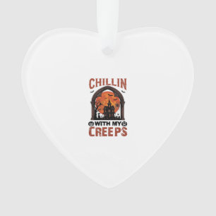 Maison Hantée Halloween Chillin Creeps Lune Orange