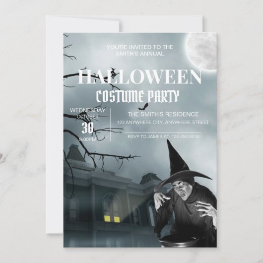 Maison hantée Halloween Costume Invitation de la f (Devant)
