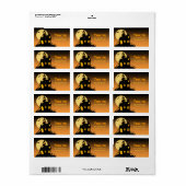 Maison hantée Halloween Favor Étiquette de adresse (Feuille entière)