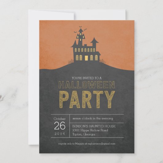 Maison hantée Halloween Fête Invitation (Devant)