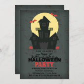 Maison hantée Halloween Fête Invitation (Devant / Derrière)