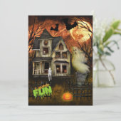 Maison hantée Halloween Fête Invitation (Debout devant)