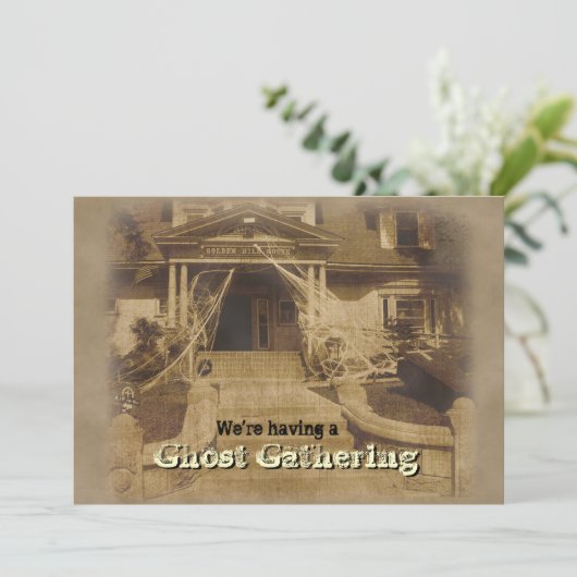Maison hantée Halloween Fête Invitation (Debout devant)