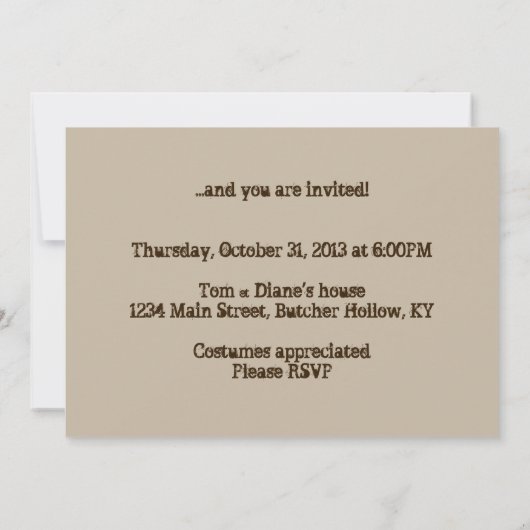 Maison hantée Halloween Fête Invitation (Dos)