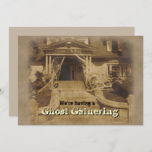 Maison hantée Halloween Fête Invitation (Devant / Derrière)