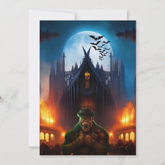 Maison hantée Halloween Fête Invitation (Dos)