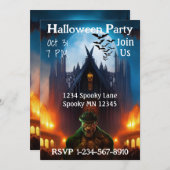 Maison hantée Halloween Fête Invitation (Devant / Derrière)