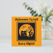 Maison hantée Halloween Fête Invitation (Debout devant)