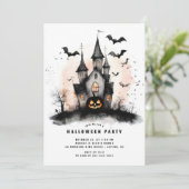 Maison hantée Halloween Fête Invitation (Debout devant)