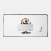 Maison Hantée Halloween Gravure Vintage Blanche Sh (Clavier et souris)