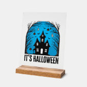 Maison Hantée Halloween Lune Gravure Vintage Dessi (Angle)