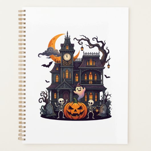 Maison Hantée Halloween Squelettes Citrouille Fant (Devant)