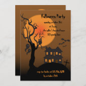 Maison hantée - invitation de partie de Halloween (Devant / Derrière)