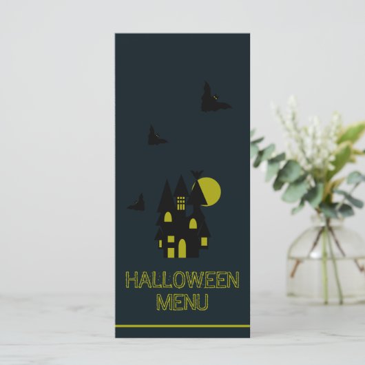 Maison hantée, menu d'Halloween (Debout devant)