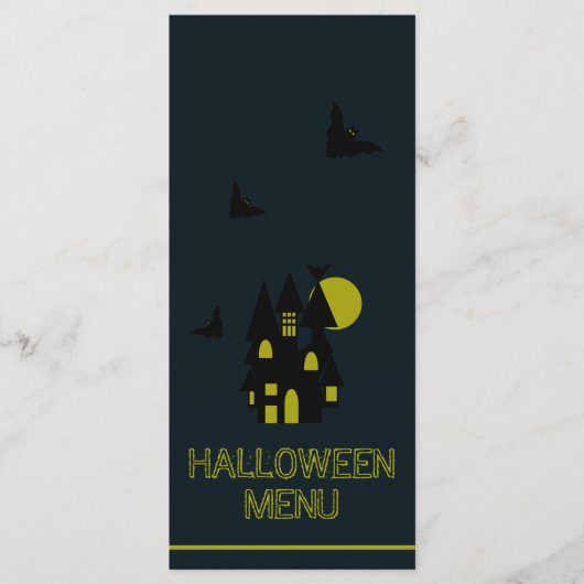 Maison hantée, menu d'Halloween (Devant)