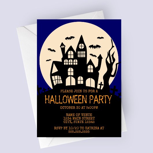 Maison hantée sur une colline Invitation de fête d