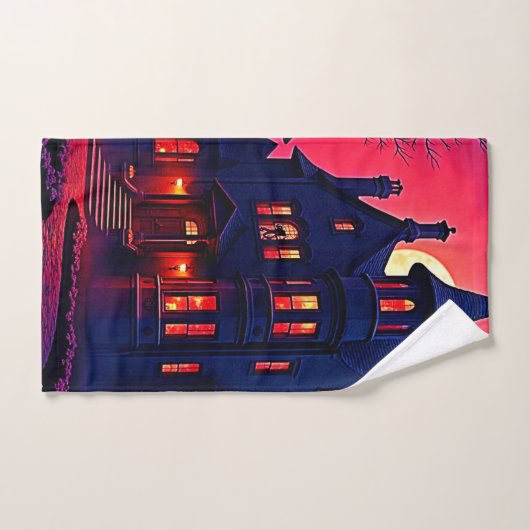 Maison Haunted éffrayant à Dusk Design (Serviette à main)