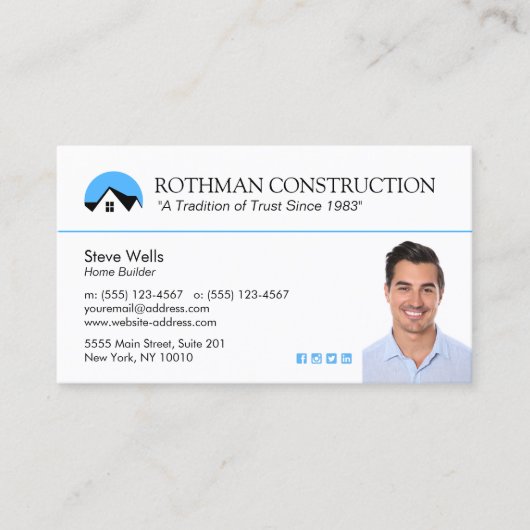 Maison Logo Construction Ajouter Carte de visite p (Devant)