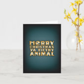 Maison, moderne, Turquoise, carte de Noël (Fleur jaune)