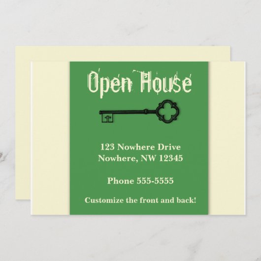 Maison ouverte avec Invitation clé à l'ancienne (Devant / Derrière)