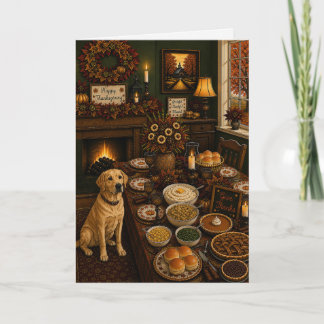 Maison pour la carte de vacances de Labrador jaune
