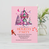 Maison rose Noël Invitation (Debout devant)