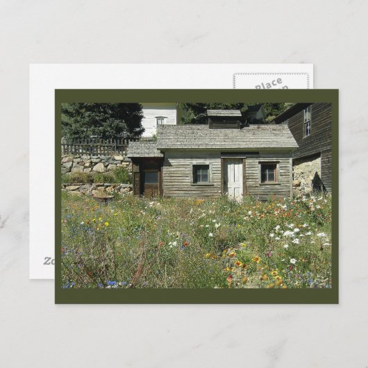 Maison rustique en Fleur sauvage Carte postale (Devant / Derrière)
