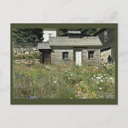 Maison rustique en Fleur sauvage Carte postale (Devant)