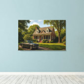 Maison Suburbaine Classique avec Art Mural de Voit (Insitu (Plancher de Bois))