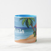 Maison sur une Mug de plage avec votre nom (Centre)
