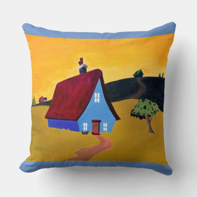 MAISON SWEET HOME JAUNE Oreiller (Recto)