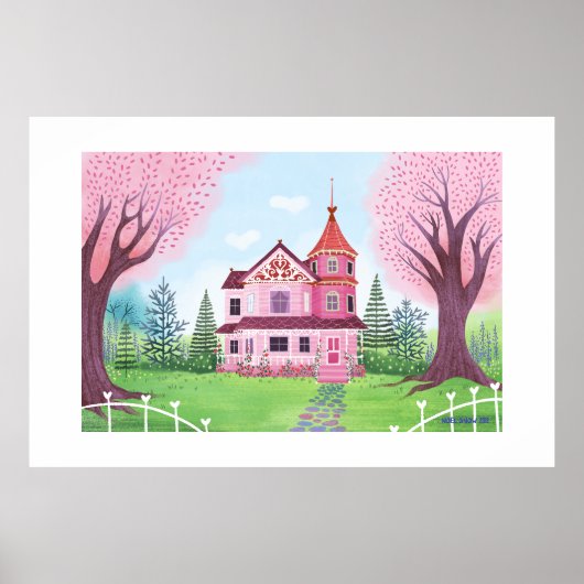 Maison victorienne rose Extra Grande impression (Devant)