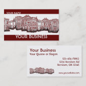 Maison victorienne rouge personnalisable cartes de (Devant / Derrière)