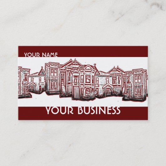 Maison victorienne rouge personnalisable cartes de (Devant)