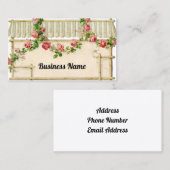 Maison vintage avec Rose Garland Carte de visite (Devant / Derrière)