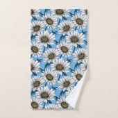 Maisonnettes, fleurs sauvages sur bleu (Serviette à main)