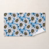 Maisonnettes, fleurs sauvages sur bleu (Serviette à main)
